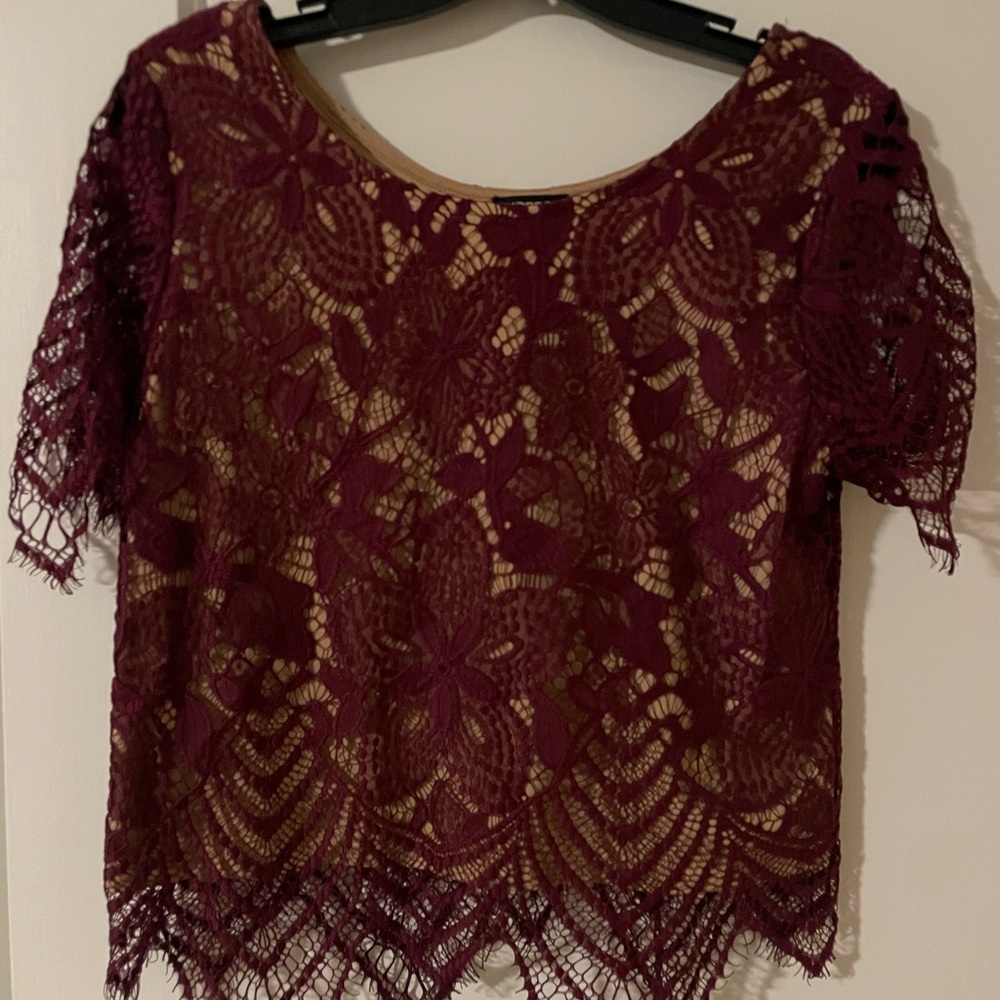 Express Burgundy Lace Blouse
